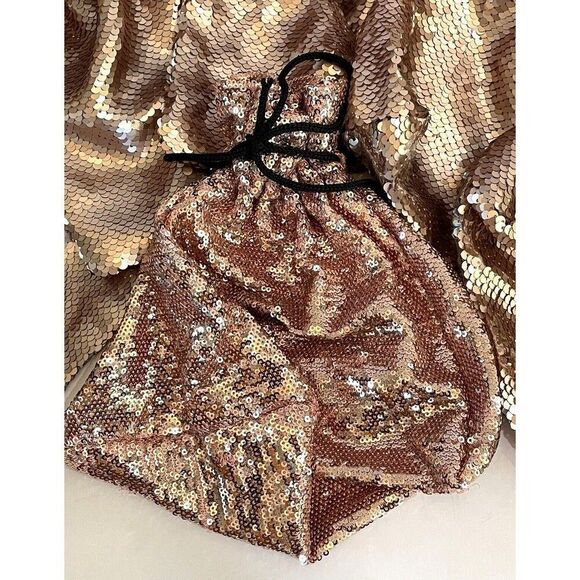 Sequined Makeup Bag Rose Gold Drawstring Pouch Limited Edition Lot of 6 Girls - Picture 3 of 16